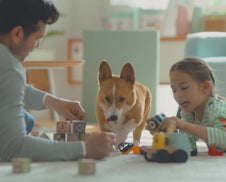 A family after a fall clean up from investing in an air purifier from Cowaymega.