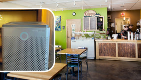 coway airmega air purifier inside coppa ice cream shop