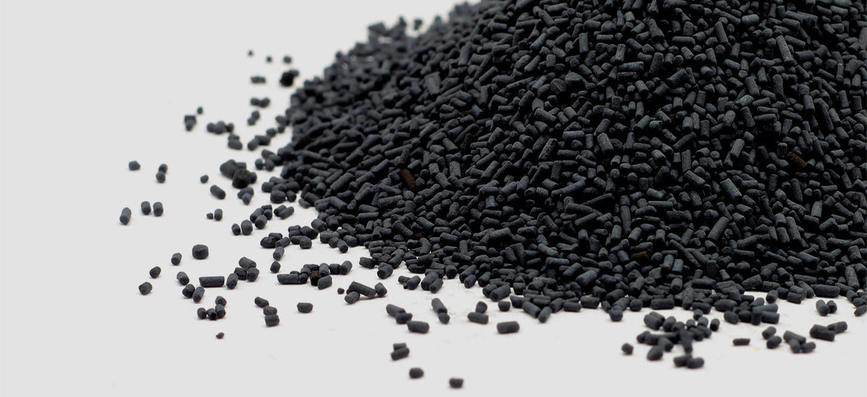 pile of activated carbon pieces