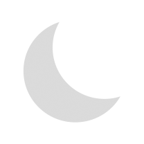 crescent moon representing night time